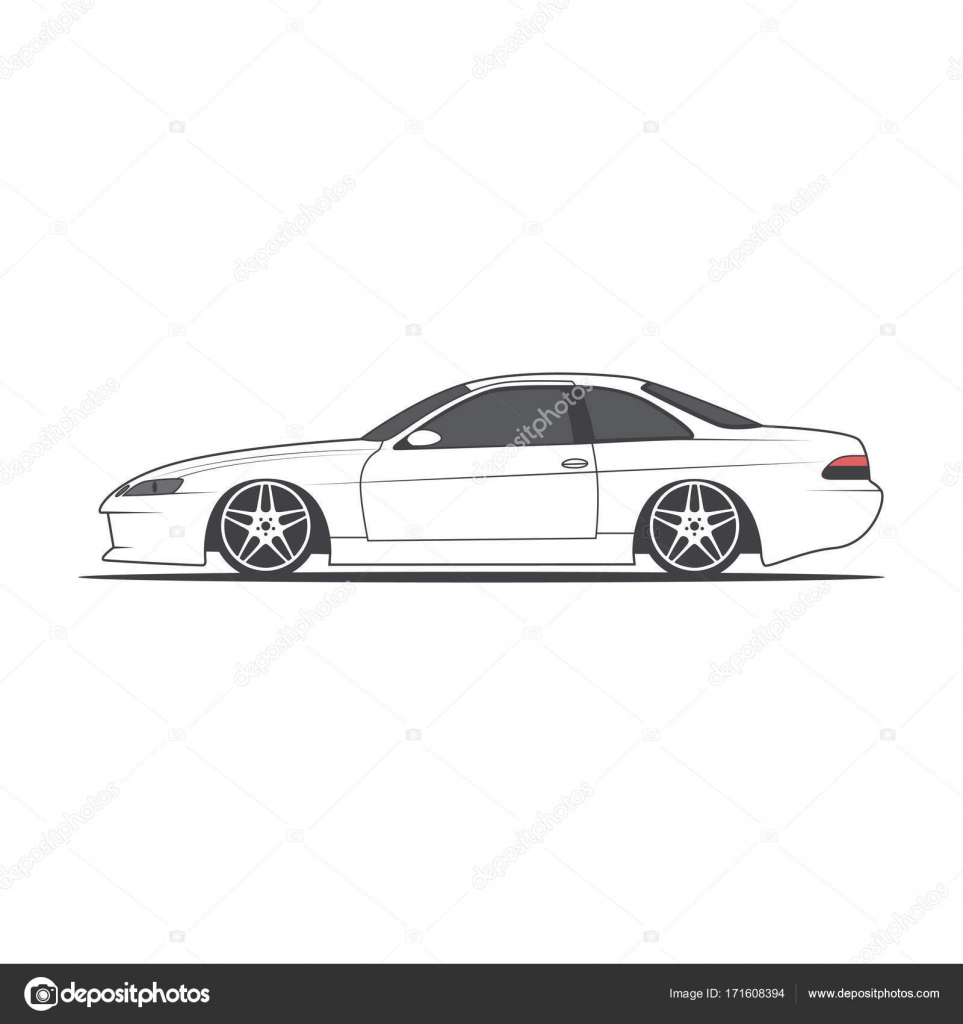 Vector Sport Car Car Sketch Side View Stock Vector