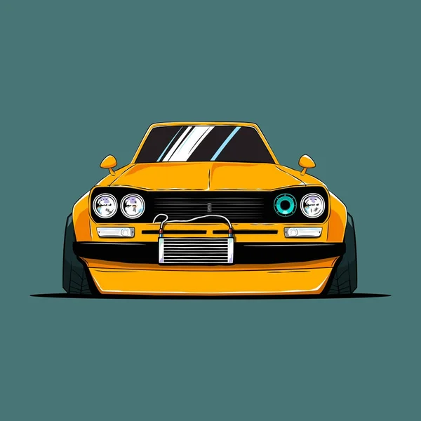 Cartoon Japan Tuned Old Car Isolated Front View Vector Illustration Stock Vector Image by