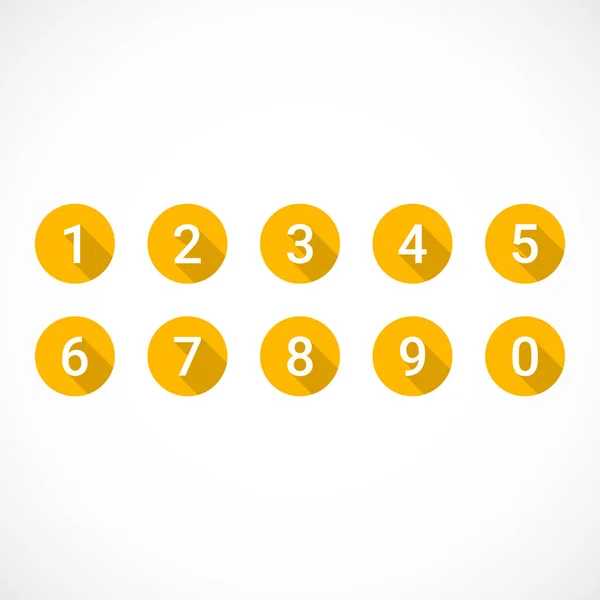 0-9 dizi numaraları. Turuncu numara simgeler kümesi