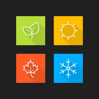 Sezon simgeler kümesi. Vektör çizim