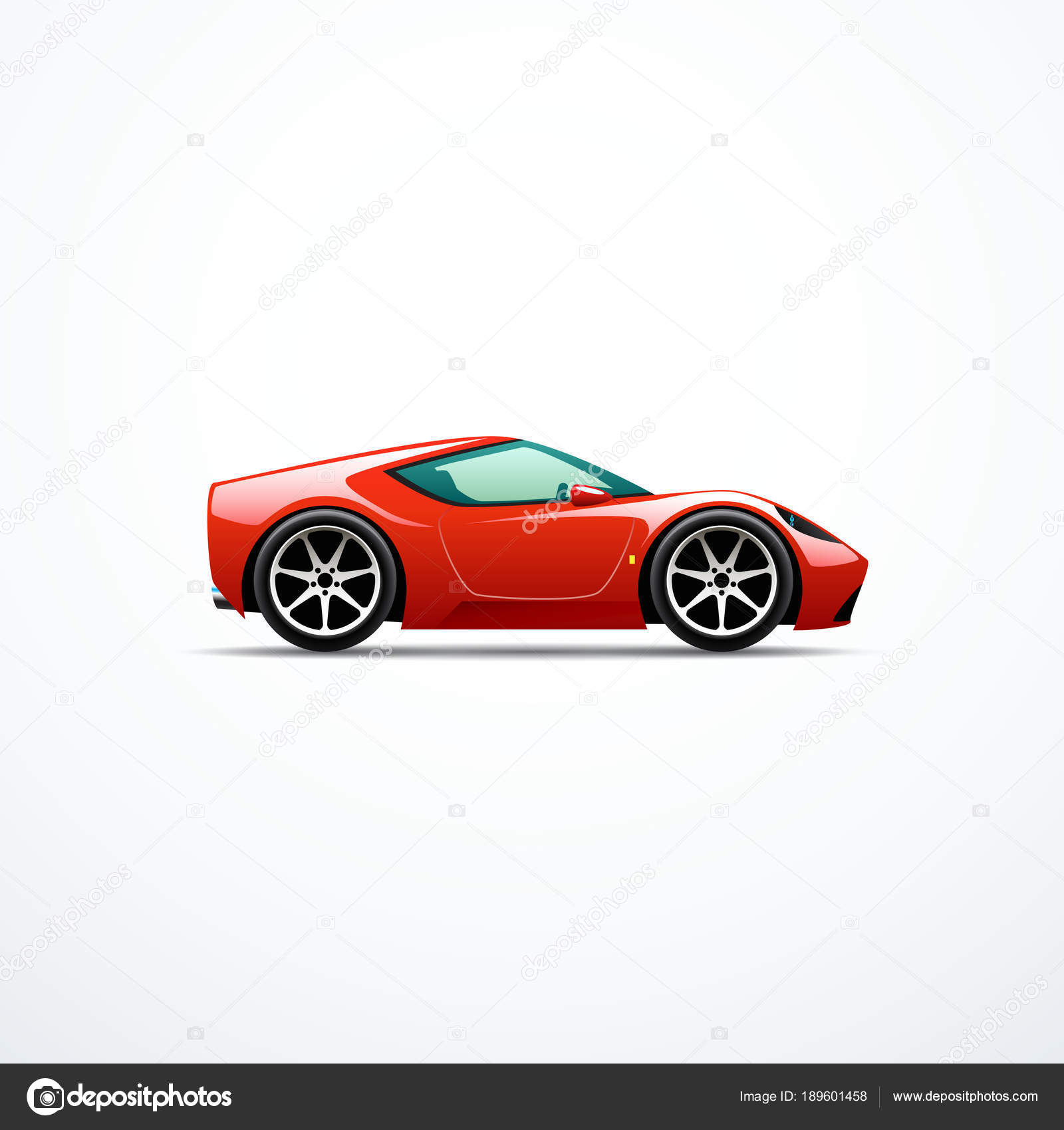 Car Side View Cartoon Vector Red Cartoon Sport Car Side