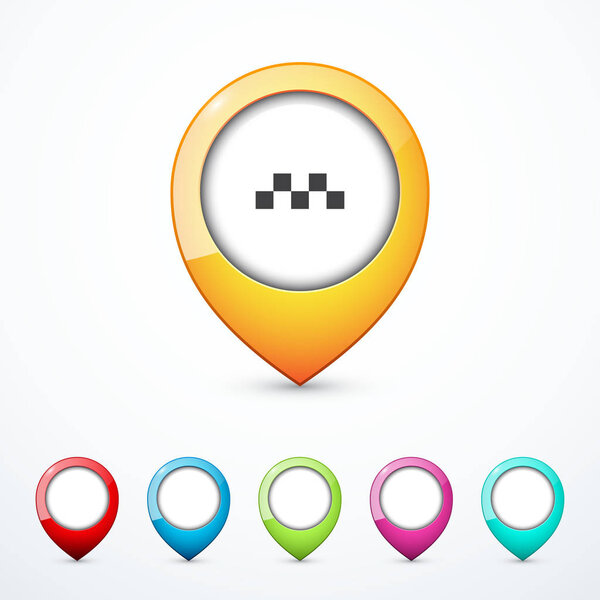 Set of map pins. Vector illustration