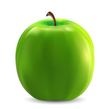 izole yeşil elma