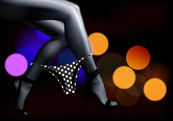 Culotte jambes féminines la nuit — Image vectorielle