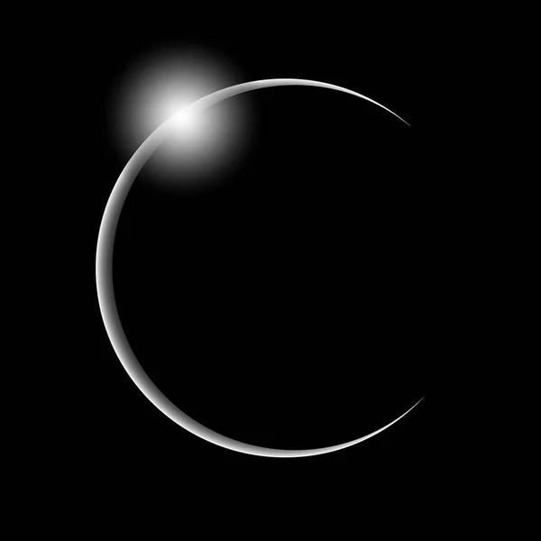 Eclipse solar preto e branco — Vetor de Stock