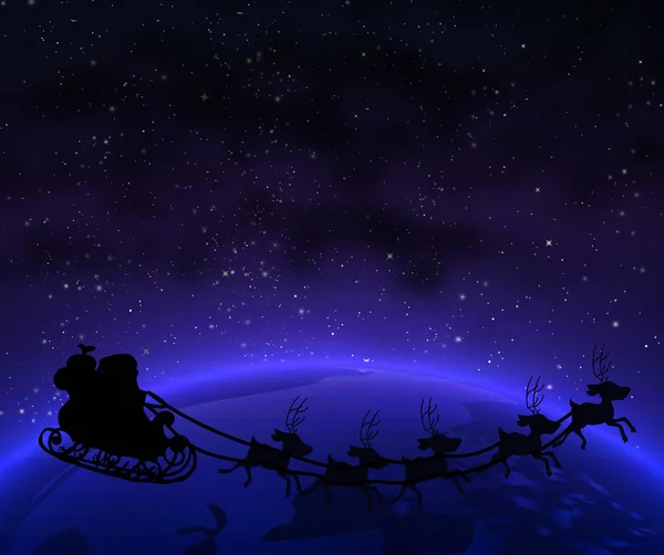 Jultomten på planetjorden — Stock vektor