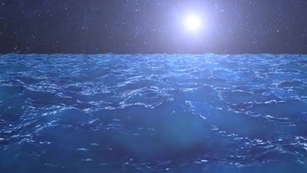 Море и звезды — стоковое видео