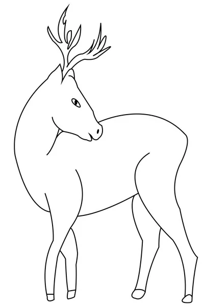Silhouette de cerf femelle — Image vectorielle