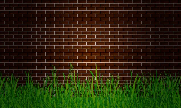 Gras in der Nähe der Mauer — Stockvektor