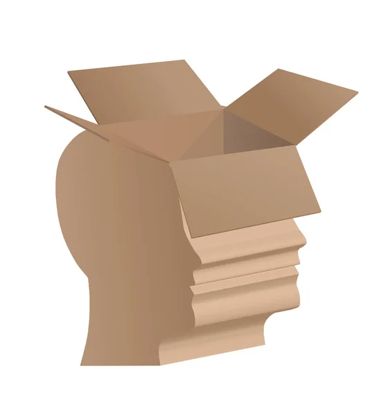 Box - der menschliche Kopf — Stockvektor