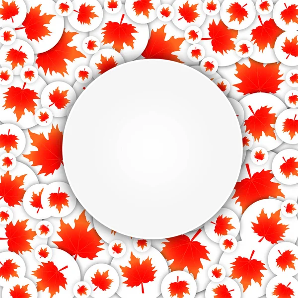 Cirkel op de achtergrond van de esdoorn bladeren — Stockvector