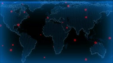 Dünya Haritası kırmızı noktalar ile işaretlenmiş.