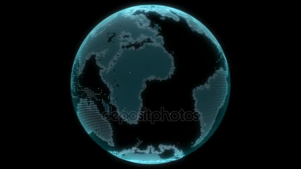 Electronic globe with dedicated continents. — Stock Video