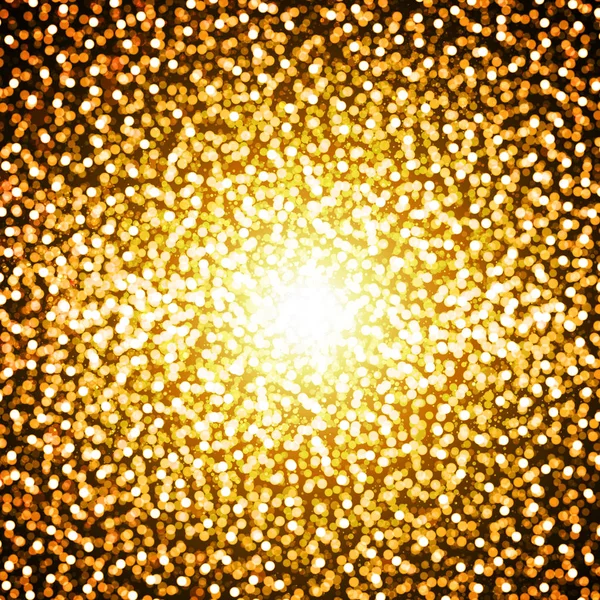 Hintergrund mit gold glühendem Bokeh — Stockvektor