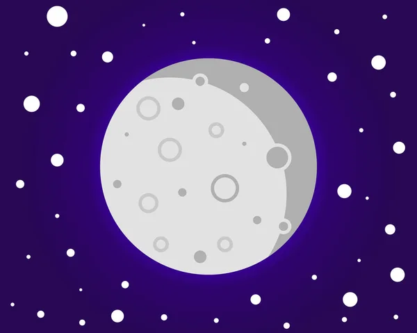 Draw a full moon with craters — Stock Vector