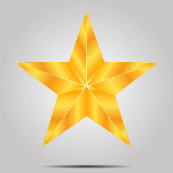 Gouden ster op een grijze achtergrond — Stockvector