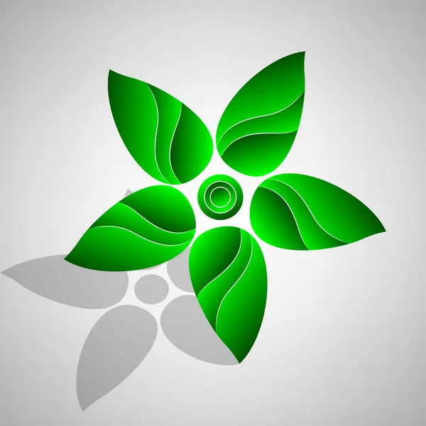 Logo créatif Design fleur verte — Image vectorielle