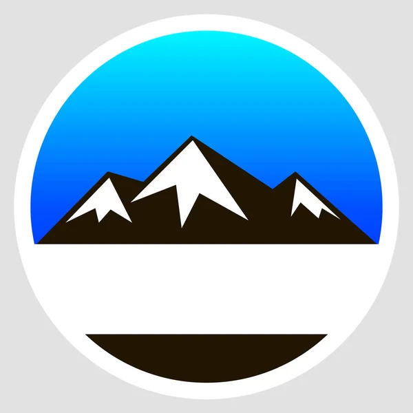 Logo snowy mountains — Stock Vector