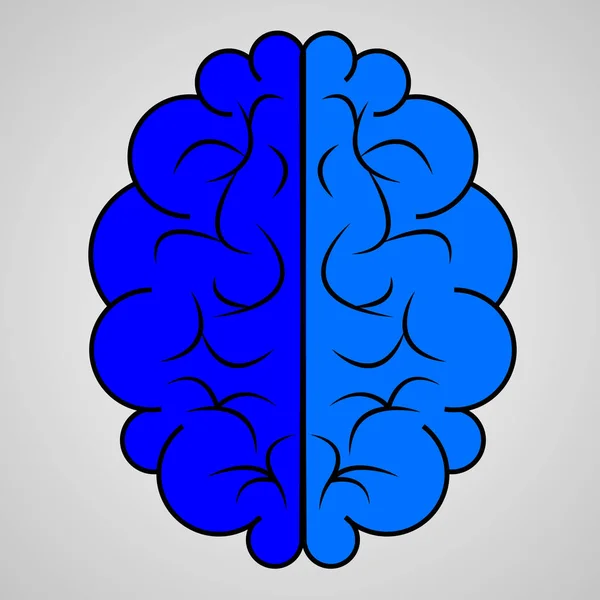Icona del cervello blu — Vettoriale Stock