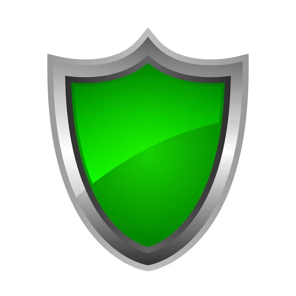 Escudo de metal verde — Vetor de Stock
