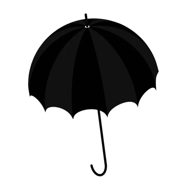 Paraguas negro aislado — Vector de stock