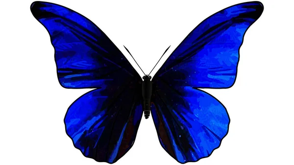 Farfalla blu in volo — Vettoriale Stock