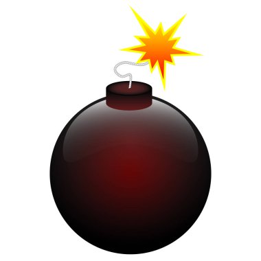 Yuvarlak siyah ve kırmızı bomba