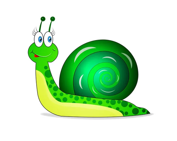 Escargot vert joyeux — Image vectorielle