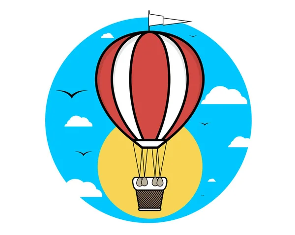 Vliegende ballon pictogram — Stockvector