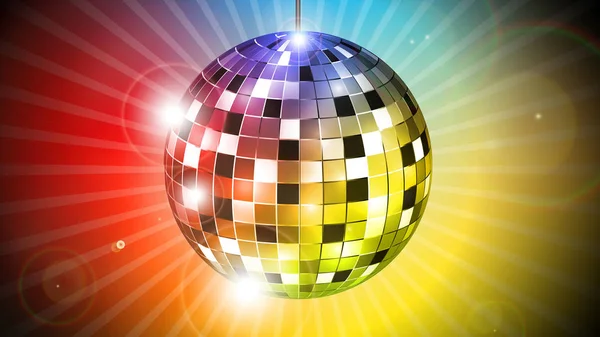 Renkli disko topu — Stok Vektör