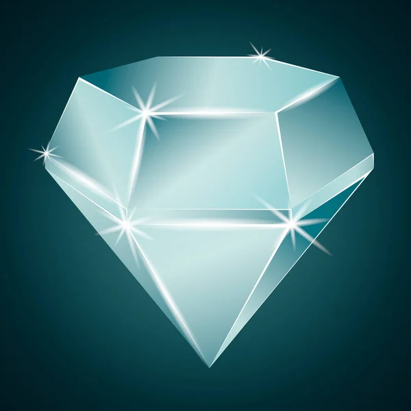 Grünlich glänzender Diamant — Stockvektor