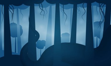 Ormanın ortasında büyük bir yılan