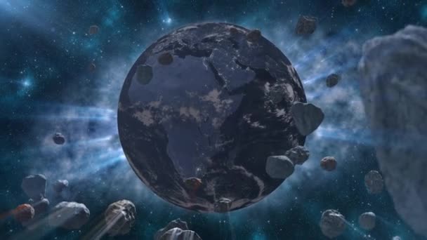 Астероиды и зарабатывать — стоковое видео