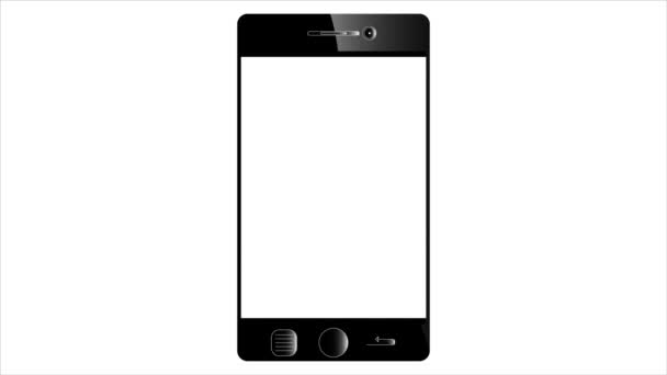 Icona di uno smartphone nero — Video Stock