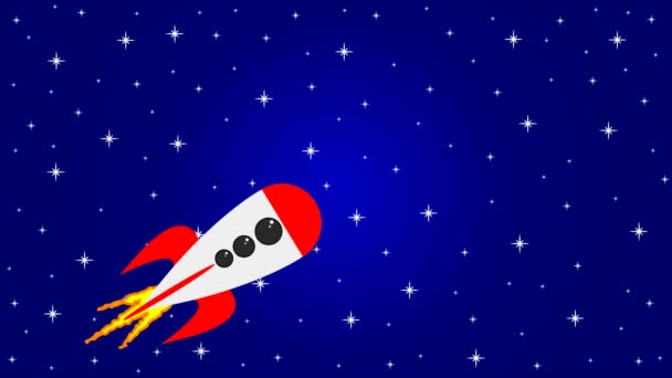 Raket rymdskepp i rymden — Stockvideo