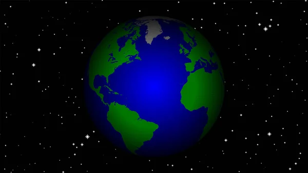 Rotující planeta země ve vesmíru — Stockový vektor