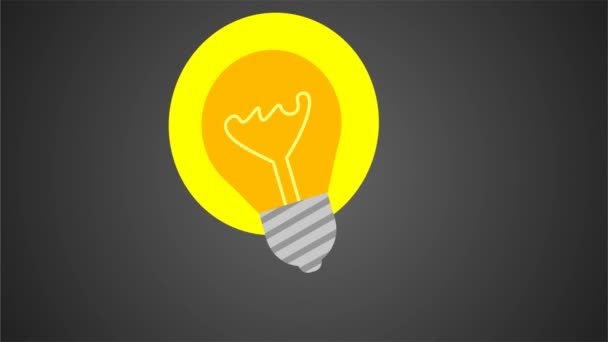 Icon glowing light bulbs — Stock Video