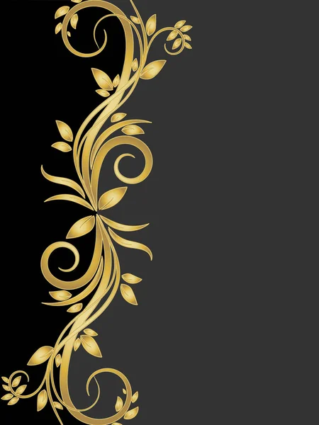 Stencil met gouden bloemen — Stockvector