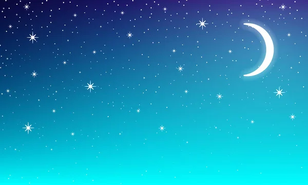 Mon nigt yıldız gökyüzünde — Stok Vektör