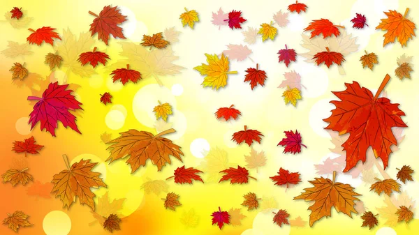 가을에 잎이 떨어지는 모습 — 스톡 벡터