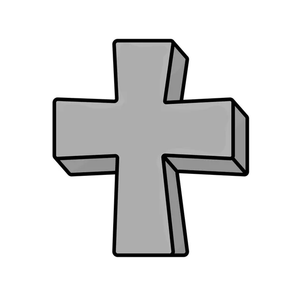 Grave gray cross — Stock Vector