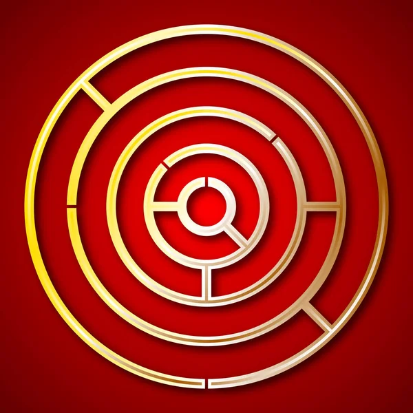 Grafisches Labyrinth auf rotem Hintergrund — Stockvektor