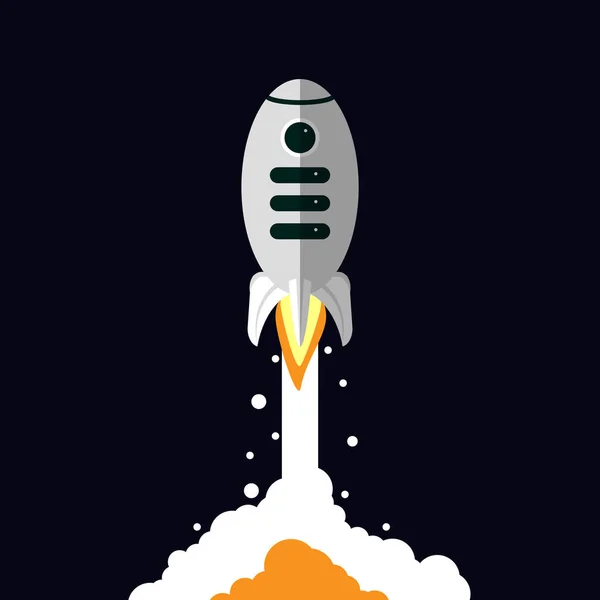 Rocket launch into the sky — Stock Vector