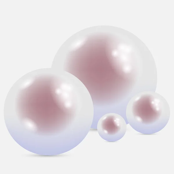 Isolated pink pearls — Stock Vector