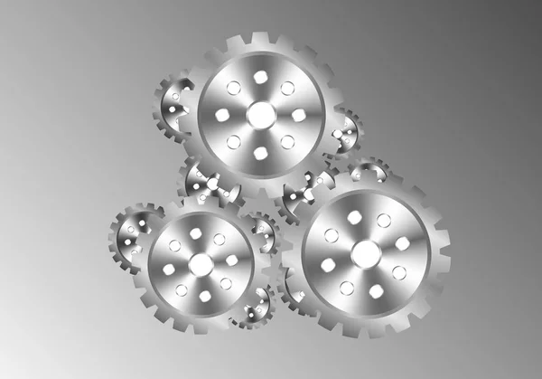 Mechanism of iron gears — Stock Vector