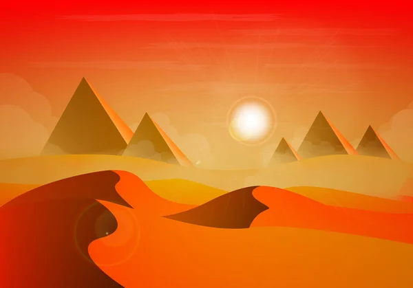 Słoneczny krajobraz pustyni — Wektor stockowy
