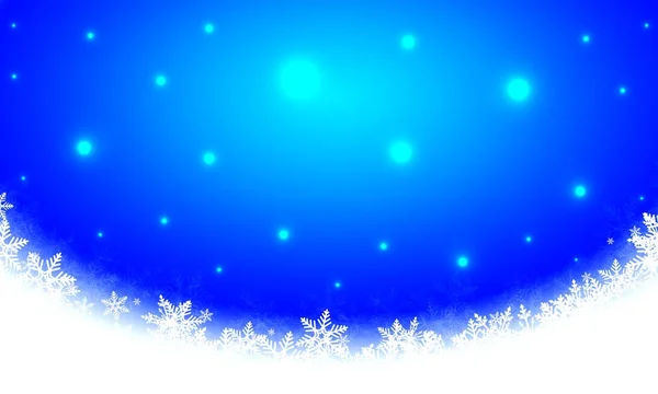 Fondo azul abstracto con copos de nieve — Vector de stock