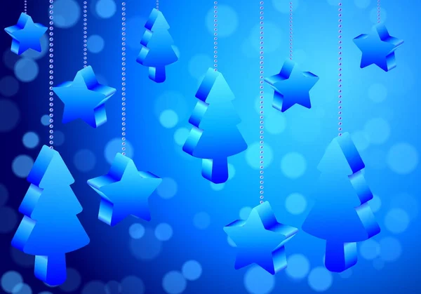 Абстрактные рождественские елки и звезды на фоне Боке — стоковый вектор