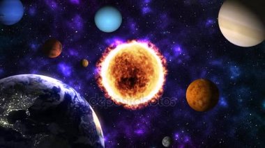 uzayda güneş sisteminin 3D yeniden oluşturma