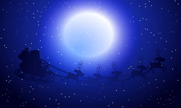 Повний місяць Дід Мороз і сніг — стоковий вектор